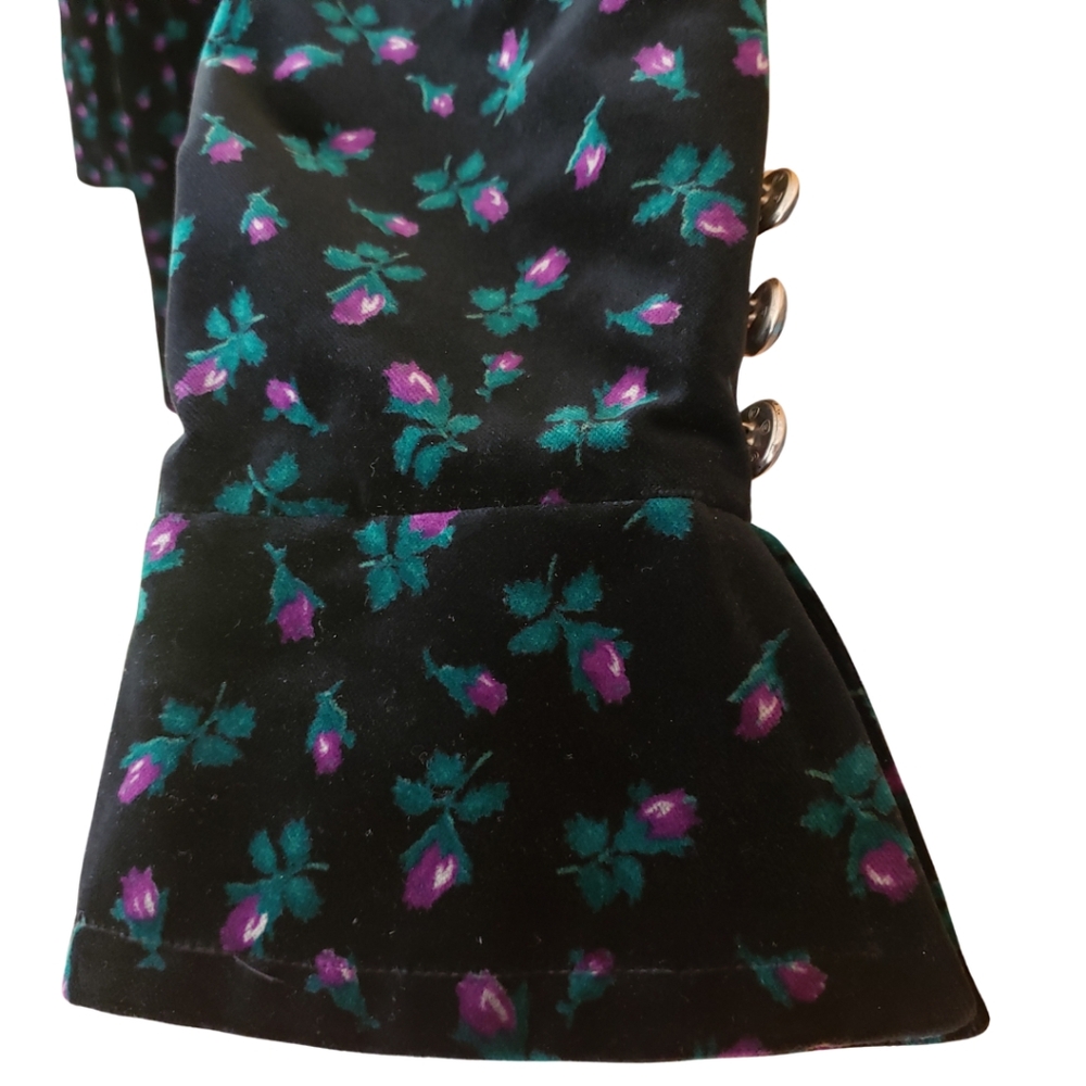 Anna Sui vintage velvet floral coat Goth Grunge Punk Mid 90's - Picture 4 of 5